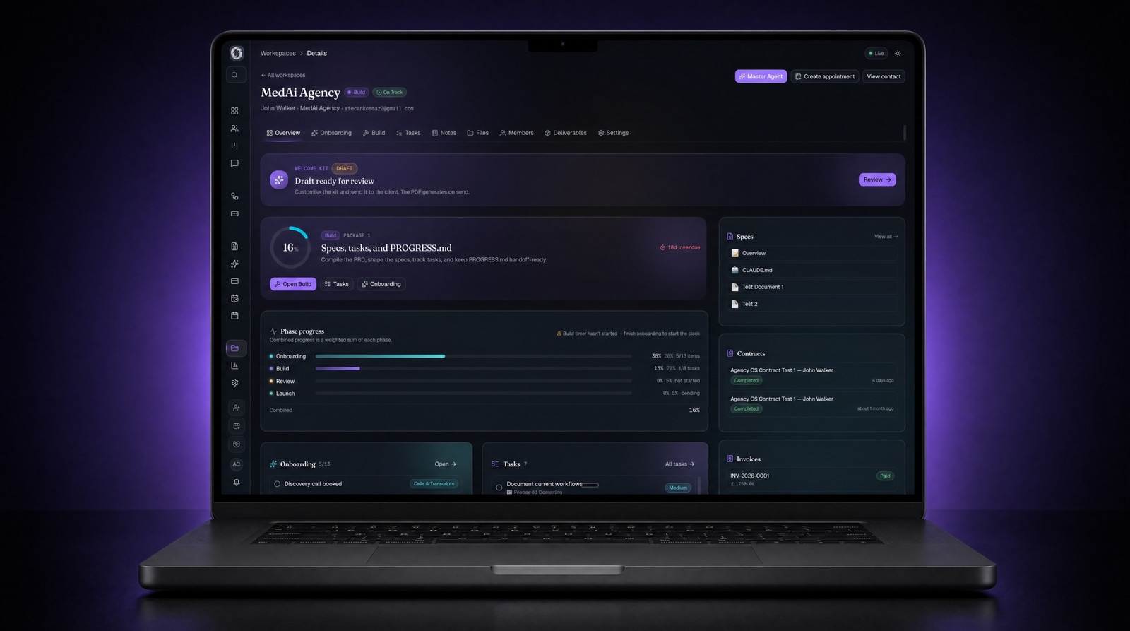 Custom Agency OS with automated client onboarding workflow